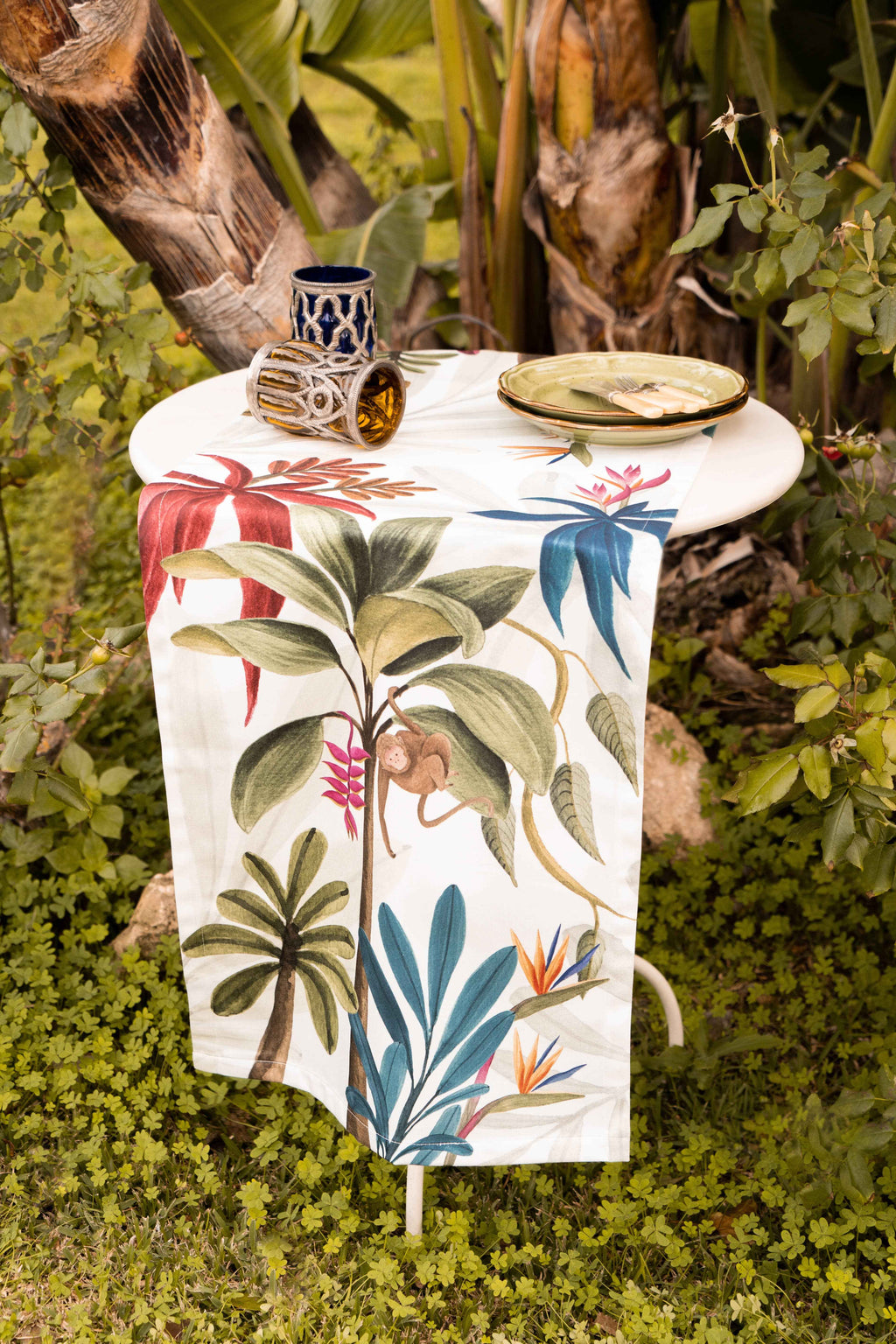 Cotton Satin Runner «Amazzonia» 100% Made in Italy - The Napking