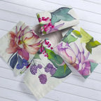 Set of 4 Napkins Satin «Peonia» 100% Made in Italy