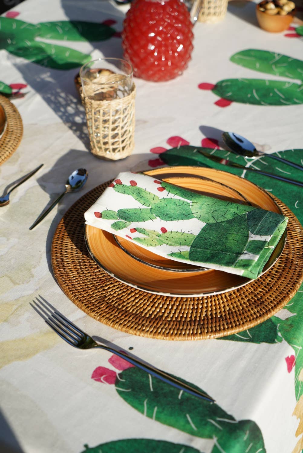 Lot de 4 serviettes « Fichi d'India » 100 % Made in Italy