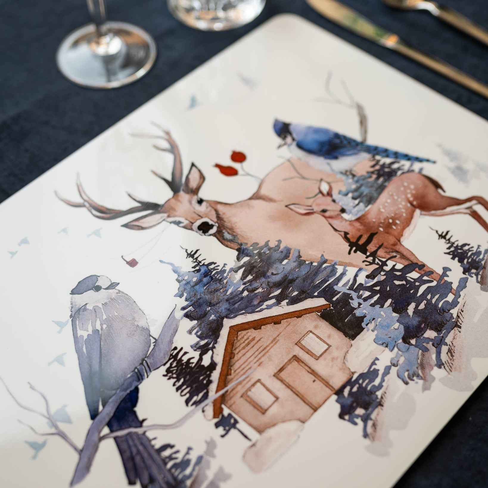 Set of 2 rectangular hardboard placemats «Buck», 100% Made in Italy