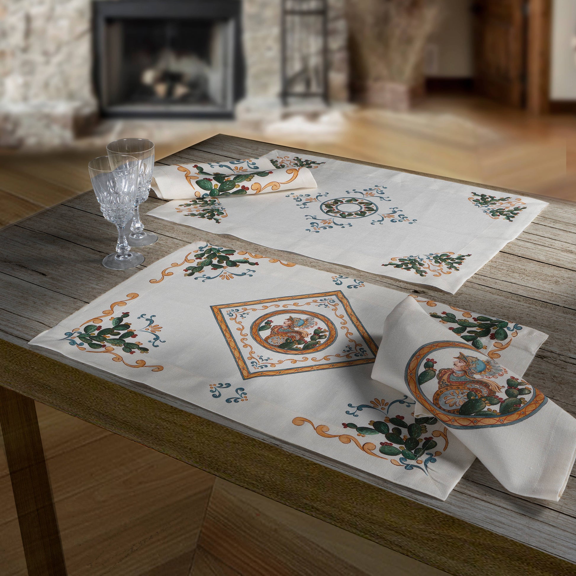 Set of 4 Placemats «Argante» Linen 100% Made in Italy
