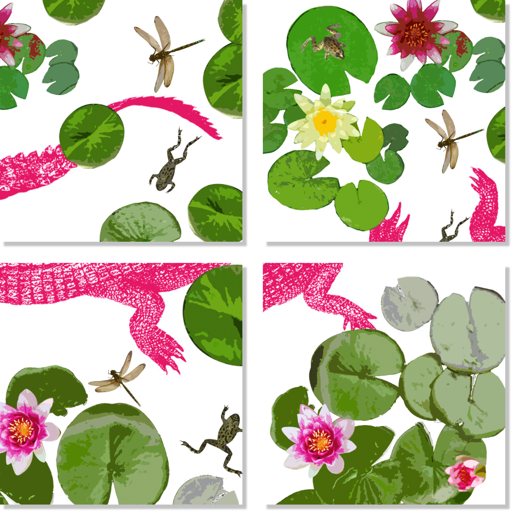 Set of 4 Napkins «Crocodile» 100% Made in Italy