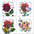Set Of 4 Napkins «Dahlia» 100% Made in Italy