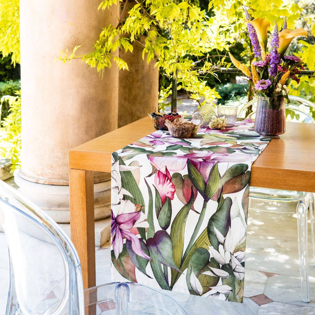 Cotton Satin Runner «Iris» 100% Made in Italy