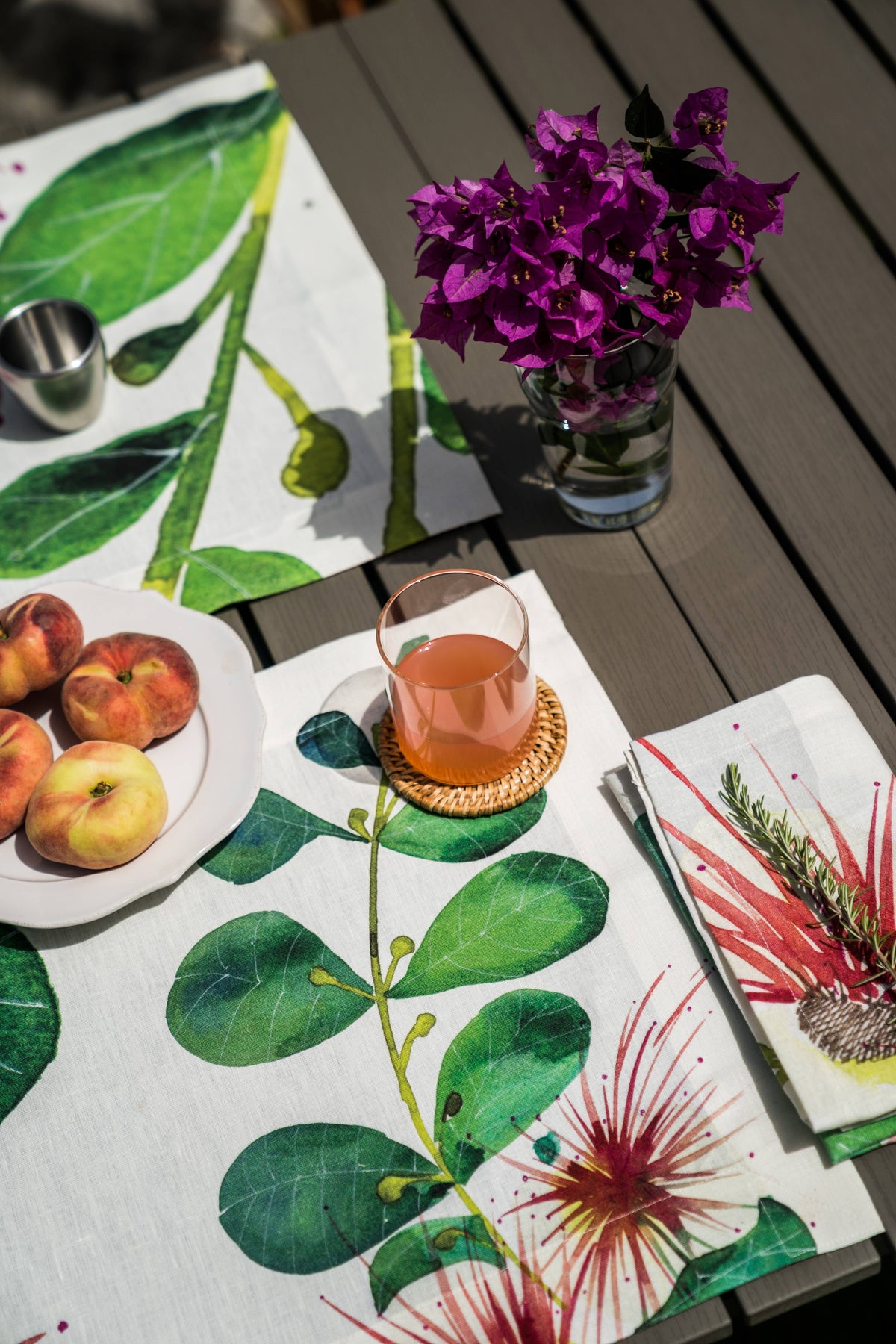 Set of 4 Placemats «Capperi» Linen 100% Made in Italy - The Napking