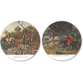 England set of 2 round hardboard placemats with classic countryside decorative print