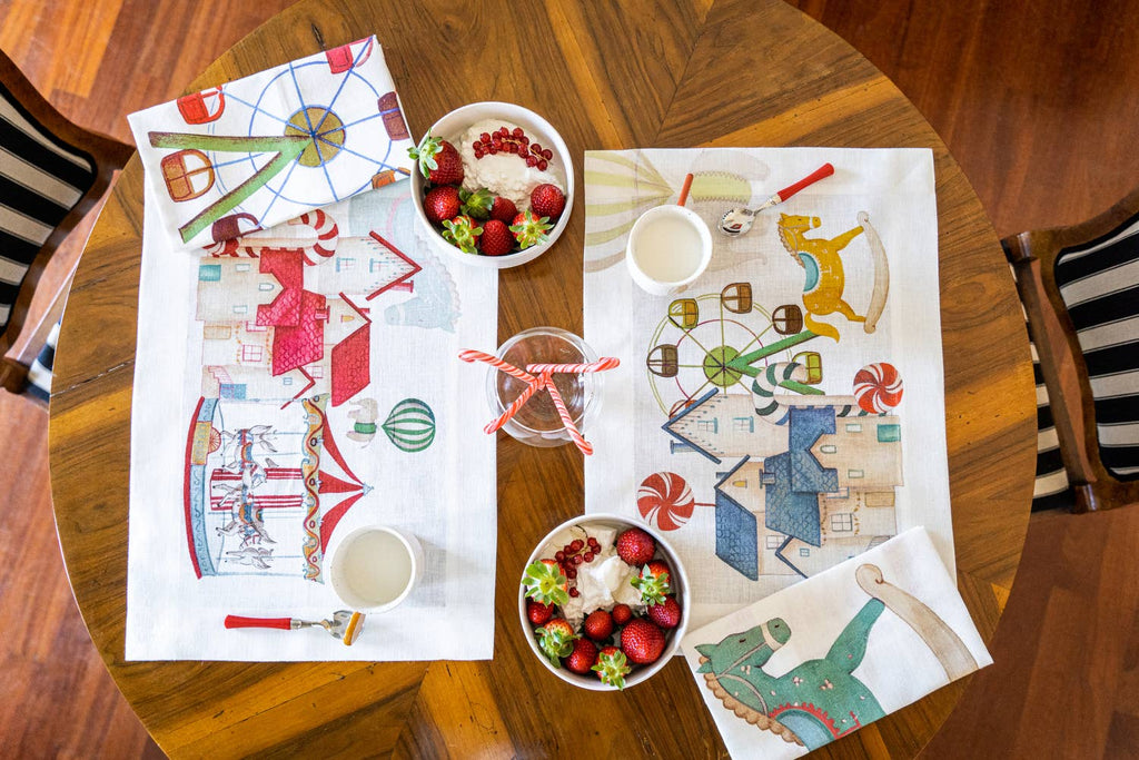 Set of 4 Placemats Circus Linen 100% Made in Italy - The Napking