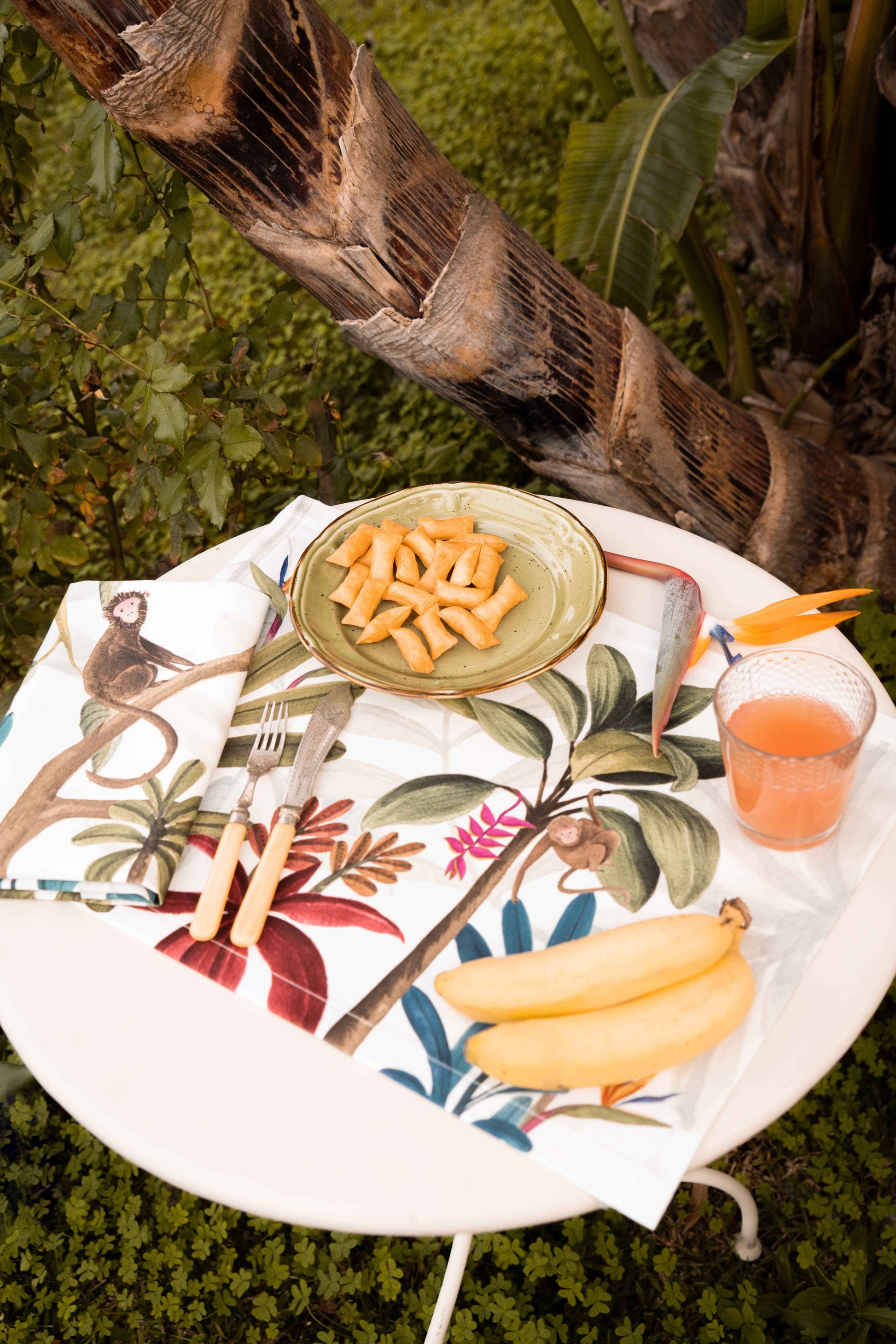 Set of 4 Placemats «Amazzonia» Cotton Satin 100% Made in Italy