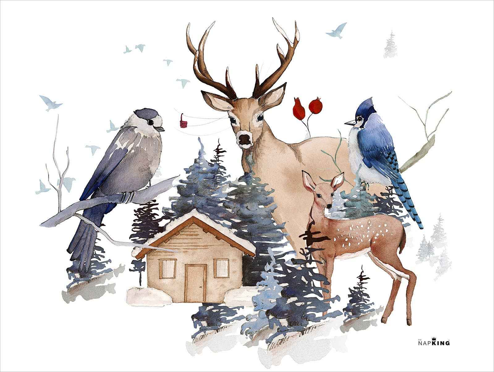 Set of 2 rectangular hardboard placemats «Buck», 100% Made in Italy