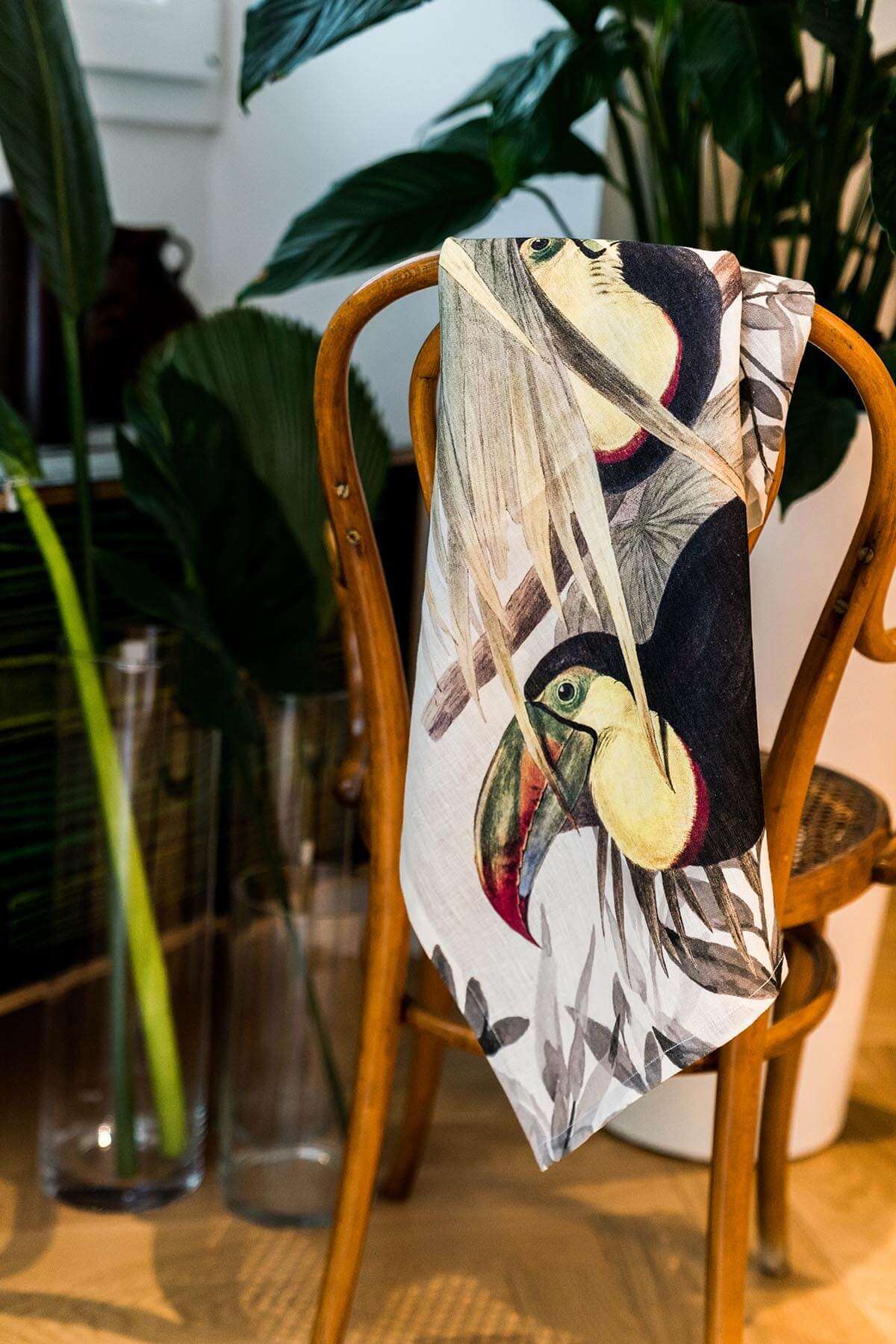 Kitchen Towels «Toucans», 100% Made in Italy The Napking