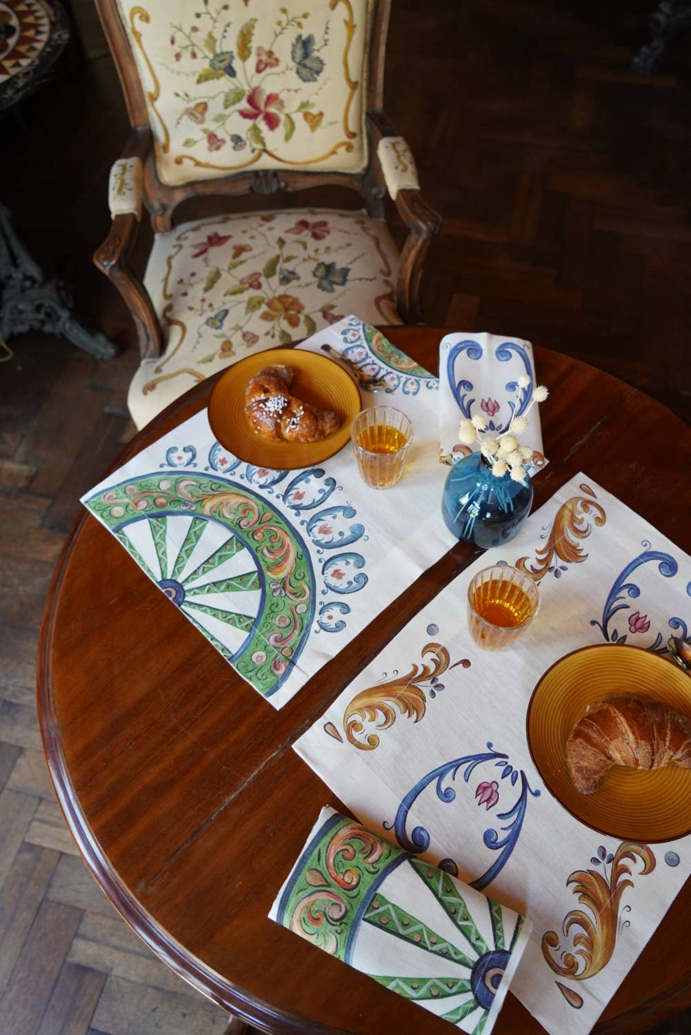 Set of 4 Placemats «Siciliam» Linen 100% Made in Italy - The Napking