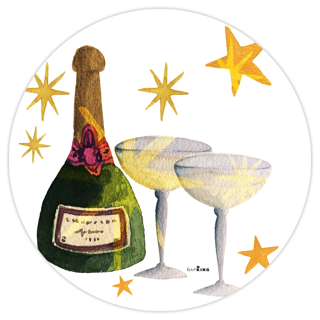 Set of 2 Xmas Party hardboard placemats round