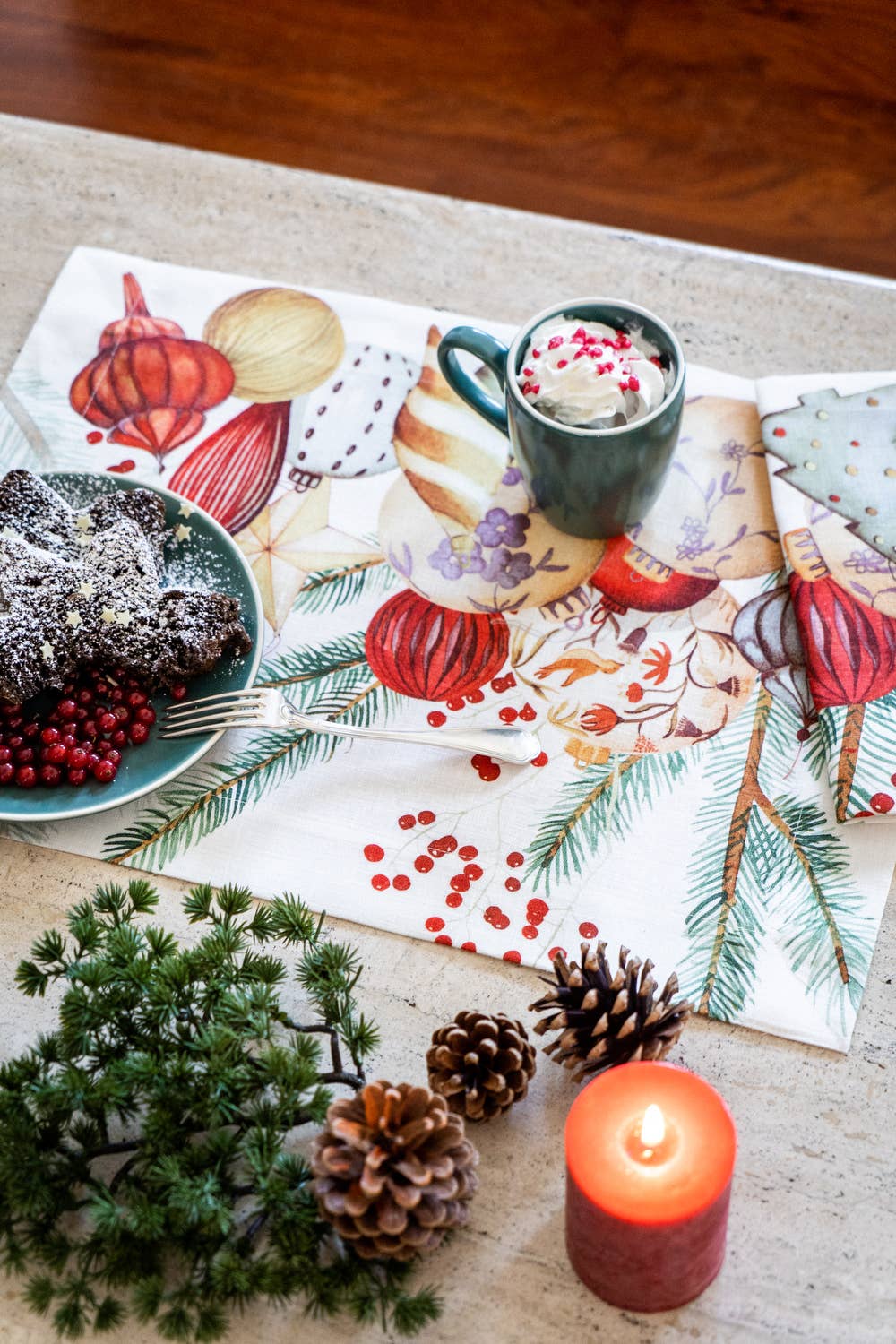 Set of 4 Placemats «Jingle» Linen 100% Made in Italy