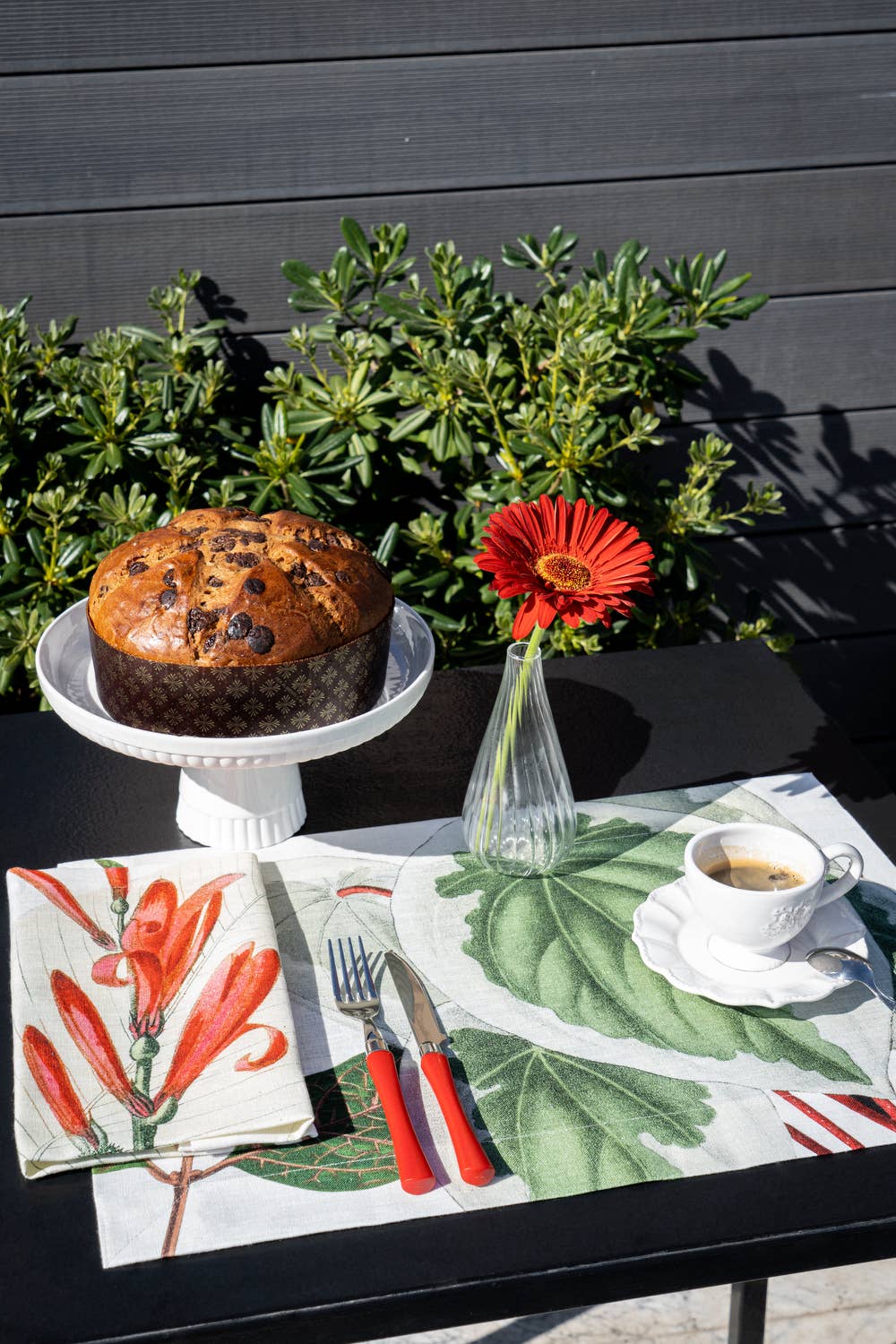 Set of 4 Placemats «Poinsetta» Linen 100% Made in Italy