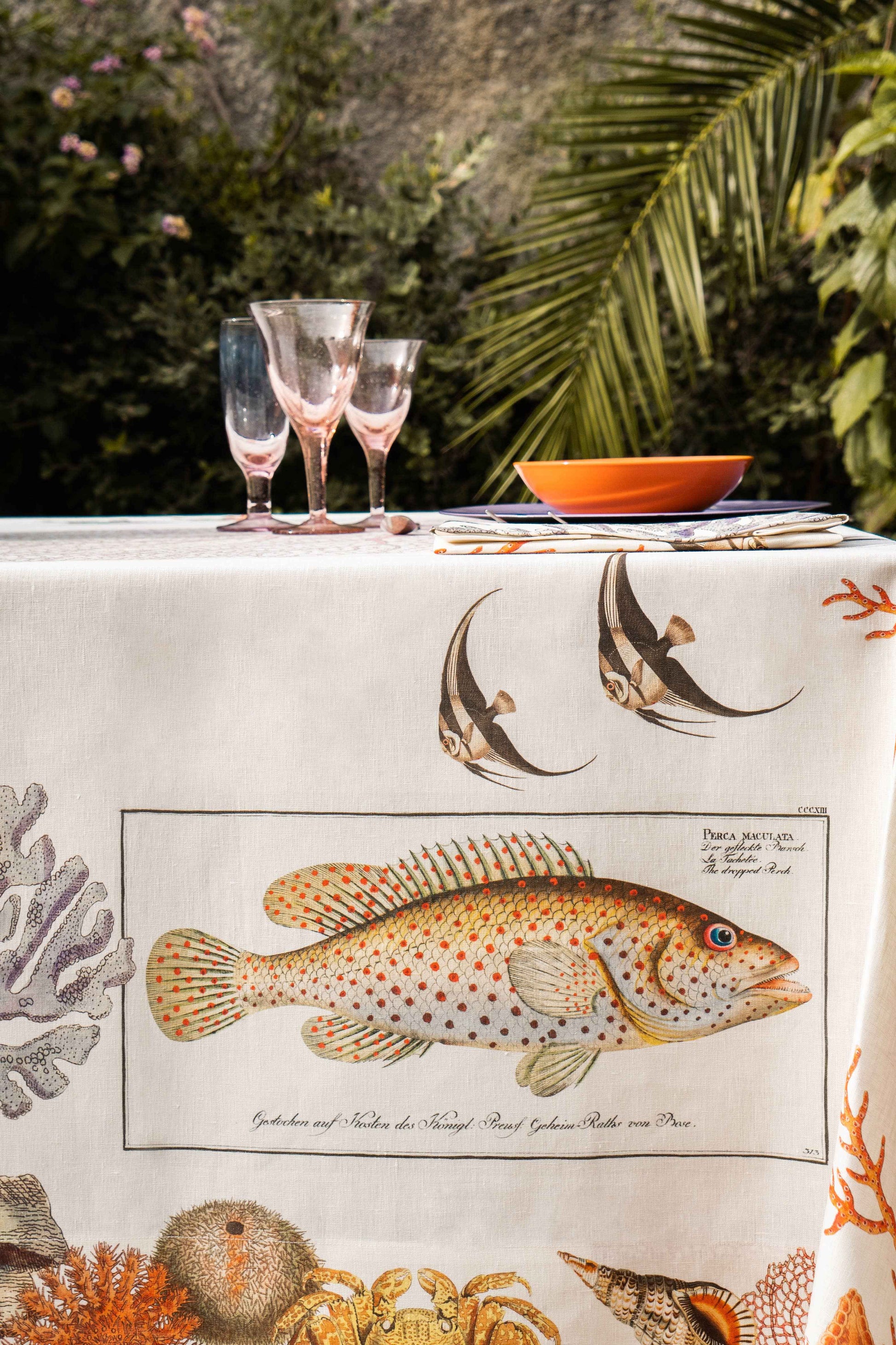 Tovaglie in lino «Coral bay» 100% Made in Italy