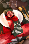 Grenade Green Variant Set of 4 Napkins Cotton Satin