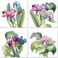 Set of 4 Napkins Satin «Il Giardino» 100% Made in Italy