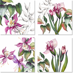 Set of 4 Napkins Satin «Iris» 100% Made in Italy