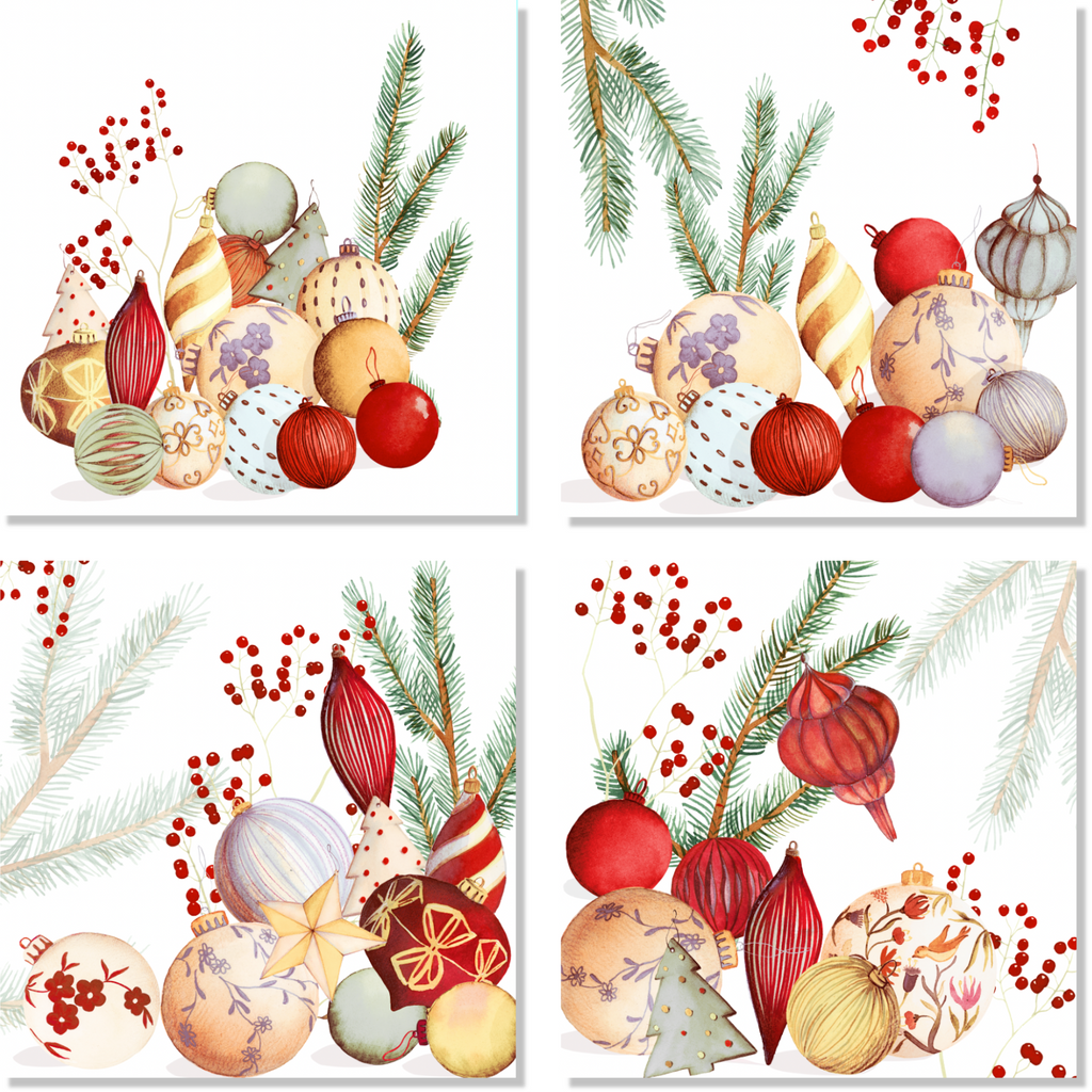 Set of 4 Napkins «Jingle» 100% Made in Italy