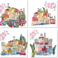 Set Of 4 Napkins «La Riviera» 100% Made in Italy The Napking