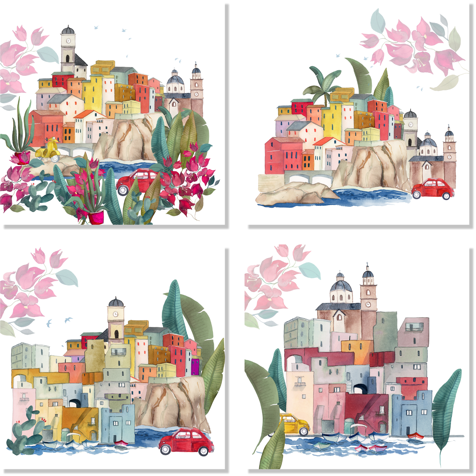 Set Of 4 Napkins «La Riviera» 100% Made in Italy The Napking