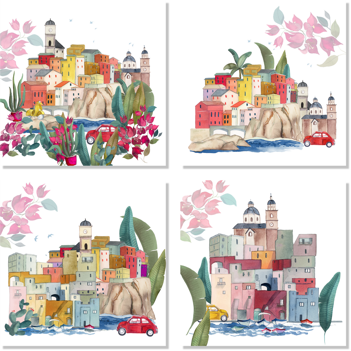 Set Of 4 Napkins «La Riviera» 100% Made in Italy The Napking