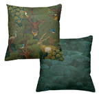 Madikwe velvet cushion with warm decorative print and soft textured finish