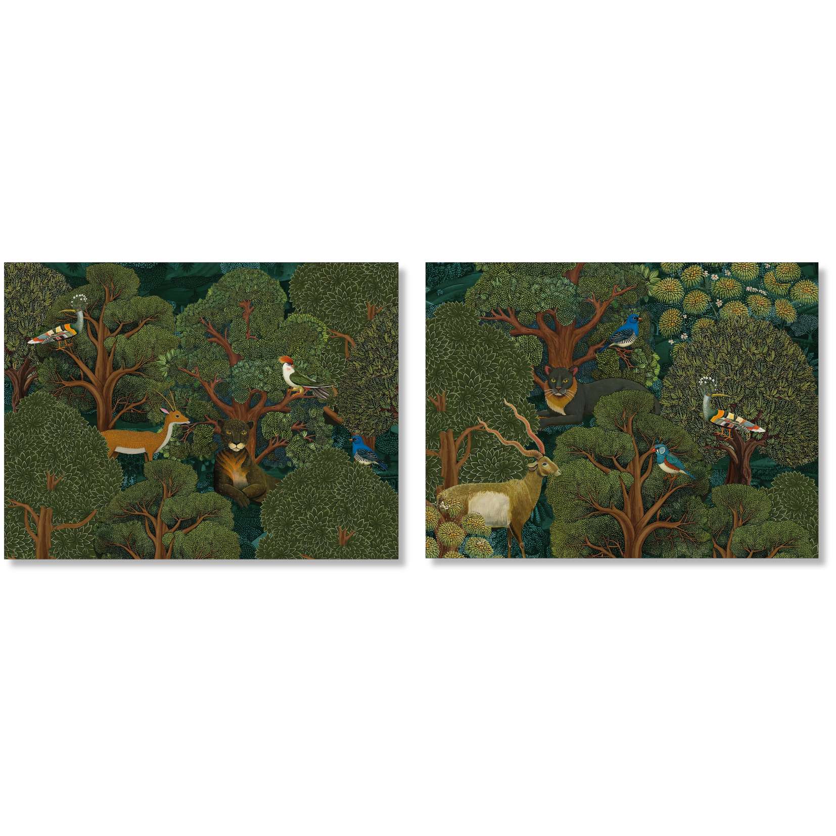 Madikwe rectangular hardboard placemats 30 x 40 cm with warm scenic decorative artwork