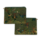 Madikwe velvet pochette with printed decorative motif and soft finish