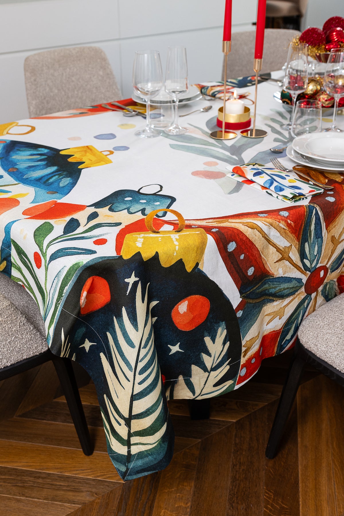 Nappe en lin « Magic Xmas », 100 % fabriquée en Italie