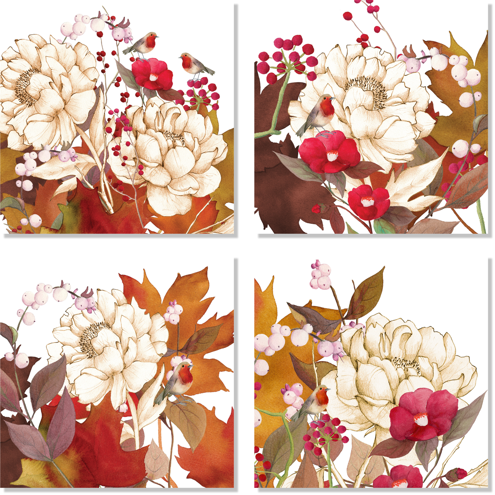 Set Of 4 Napkins «Maple» 100% Made in Italy