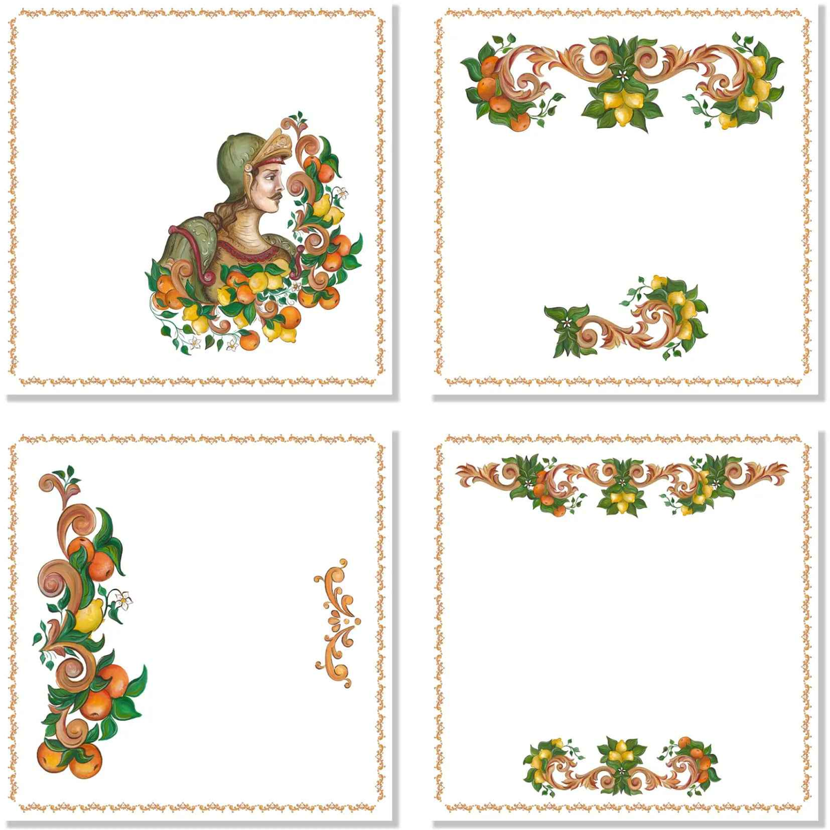 Set of 4 Napkins Medoro 100% Made in Italy