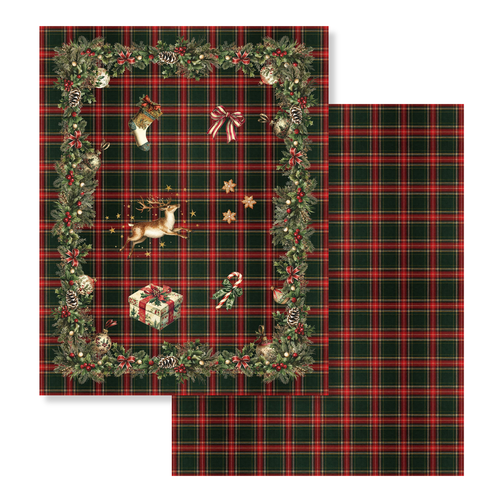 Detail view of Merry Moments Velvet Plaid print and soft texture