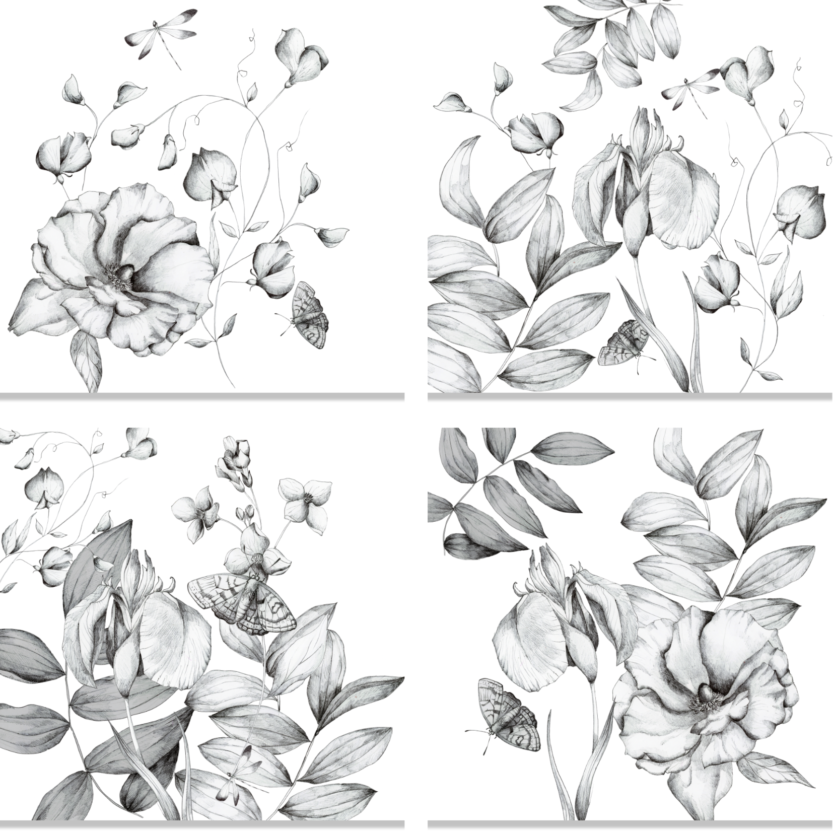 Set of 4 Napkins Satin «Miranda» 100% Made in Italy