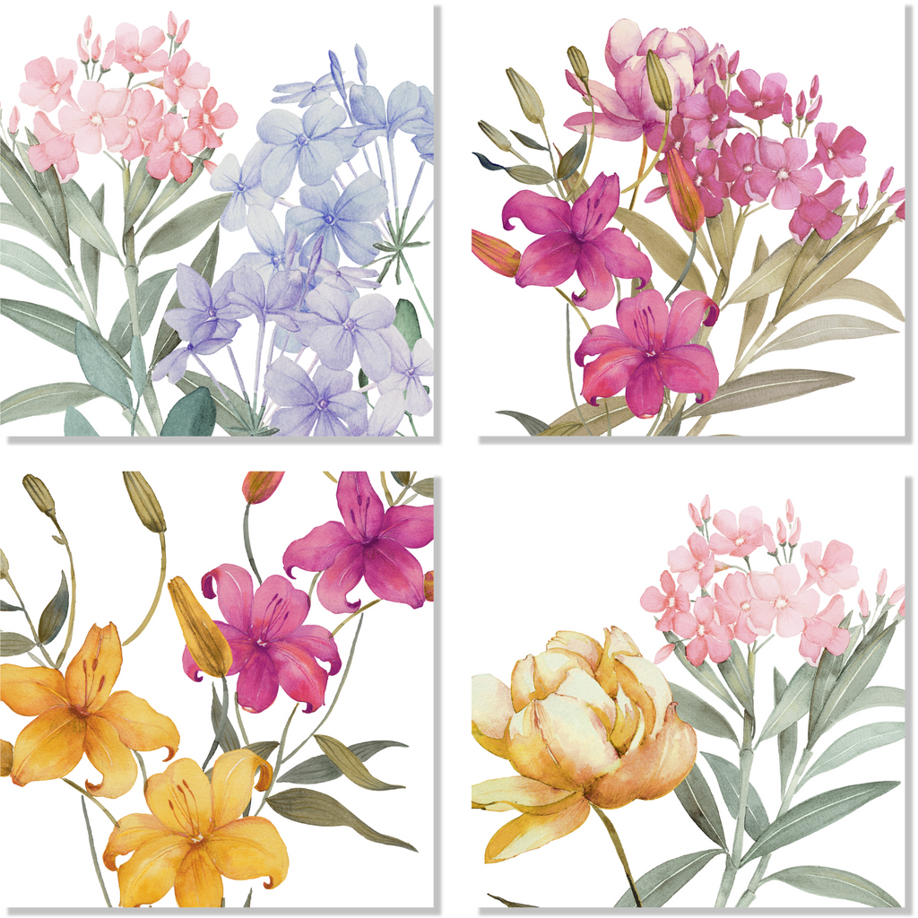 Set 4 Napkins Premium Linen Oleandro 100% Made in Italy