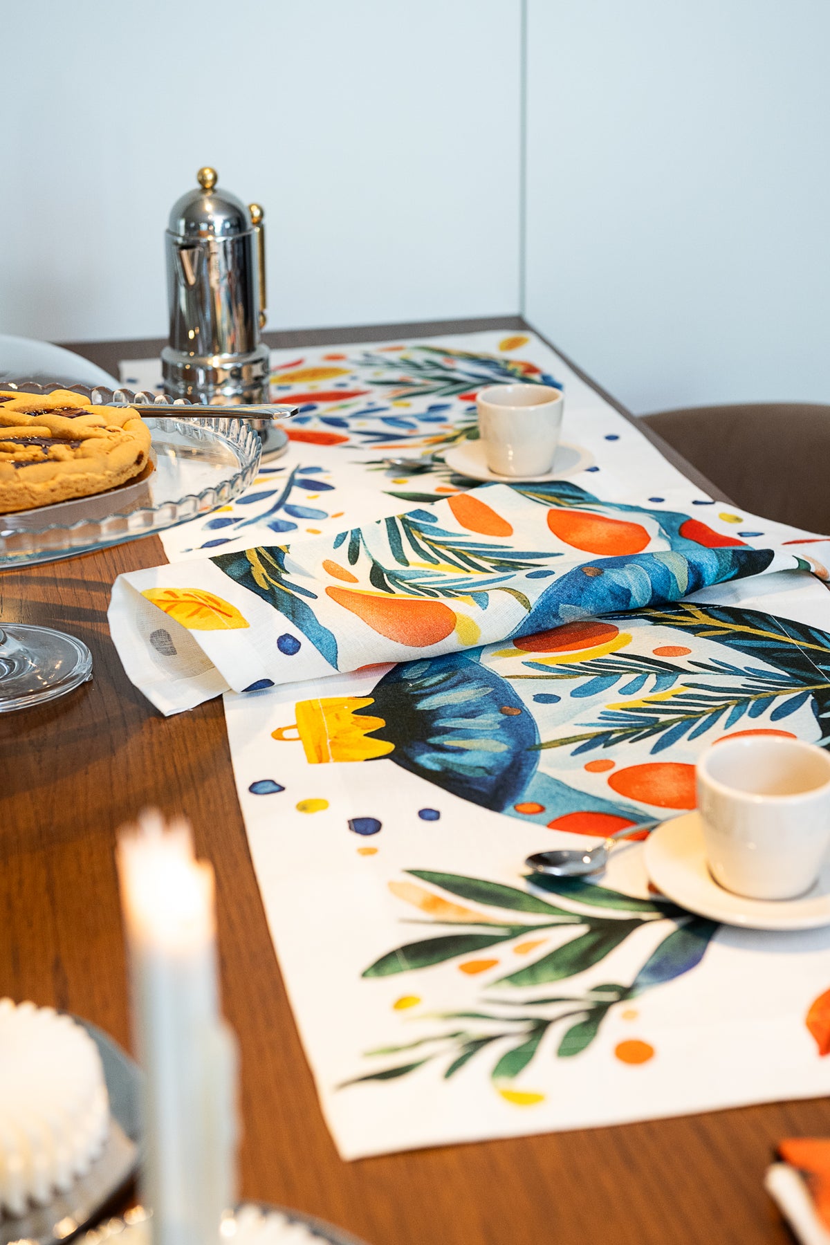 Lot de 4 sets de table « Magic Xmas » en lin 100 %, fabriqués en Italie