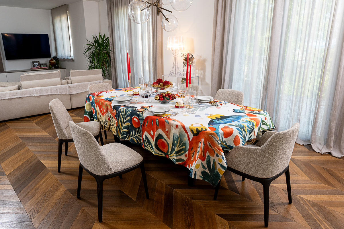 Nappe en lin « Magic Xmas », 100 % fabriquée en Italie